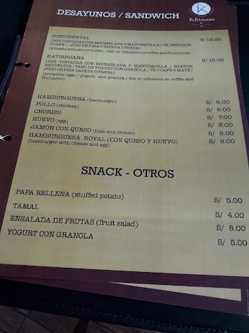 Opinii despre Katirruana în Arequipa - Gastronomía y hostelería