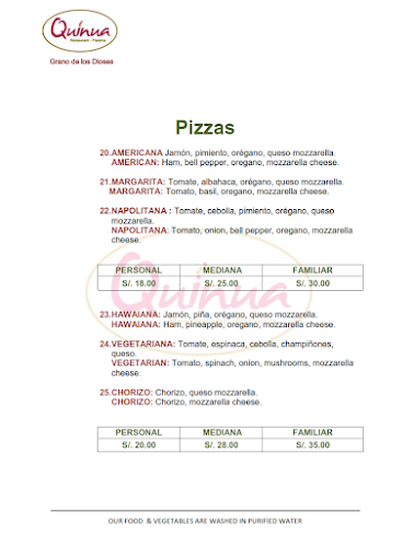 Quinua Restaurant Pizzeria - Gastronomía y hostelería