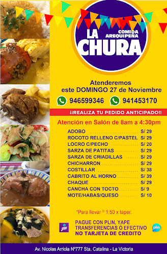 Opinii despre La Chura Restaurante Arequipeño în La Victoria - Gastronomía y hostelería
