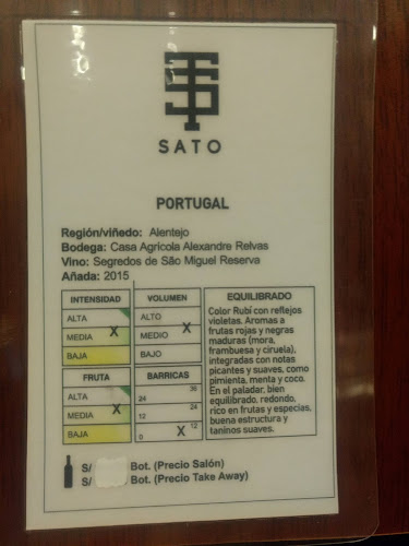 SATO Kitchen Atelier & Wine Boutique - San Isidro