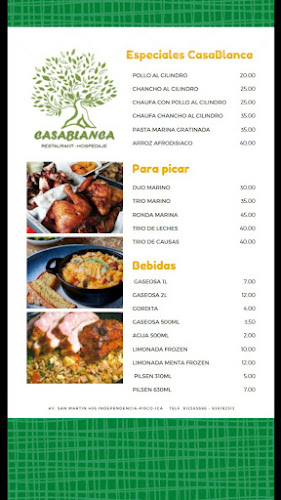 Casablanca Hospedaje Restaurante - Gastronomía y hostelería