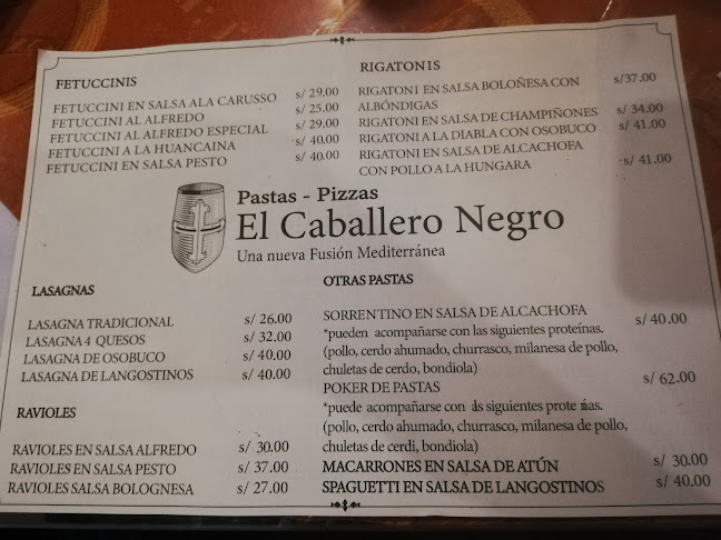 EL CABALLERO NEGRO, UNA NUEVA FUSION MEDITERRANEA - Villa EL Salvador