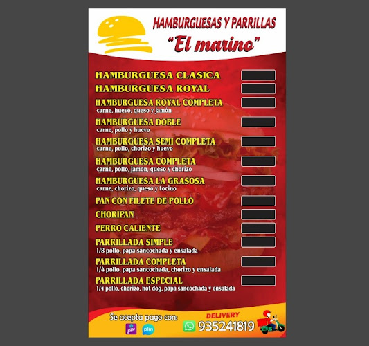 Hamburguesería y parrilas EL MARINO