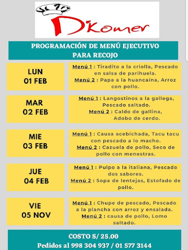 Restaurante | D'komer | Desayunos, Almuerzos, Pescados y mariscos, Buffet - Gastronomía y hostelería