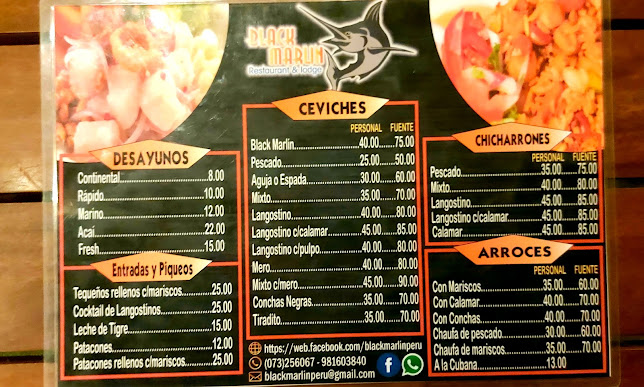 Opinii despre Black Marlin Lodge & Restaurant în Ñuro - Gastronomía y hostelería