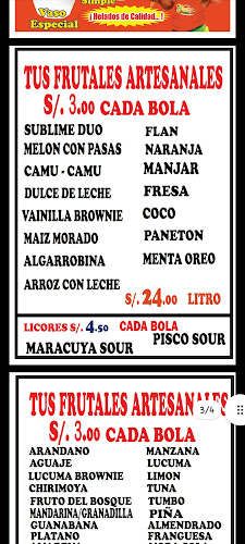 Helados Fruits - Gastronomía y hostelería