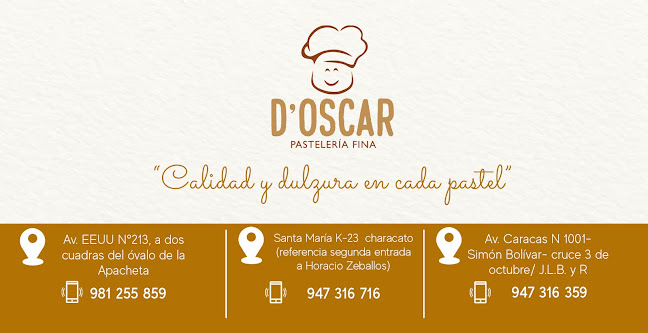 Pasteleria fina D'oscar - Arequipa