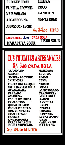 Helados Fruits - Comas