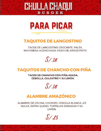 CHULLACHAQUI Burguer - Gastronomía y hostelería